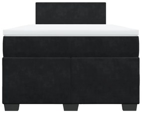 Cama boxspring com colchão 120x200 cm veludo preto