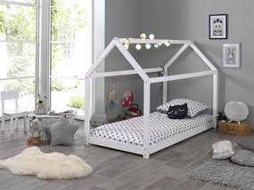 Cama criança Casa CABANE (90x200cm) + Estrado Branca