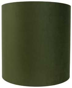 Abajur de Veludo Verde 40/40/40 com Interior Dourado