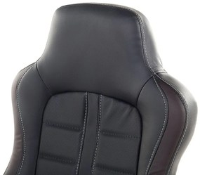 Cadeira de escritório em pele sintética preta e castanha escura PRINCE Beliani