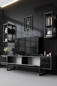 Conjunto de Mobiliário de Sala – Black Line Set – Antracite e Preto