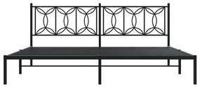 Estrutura de cama com cabeceira 193x203 cm metal preto