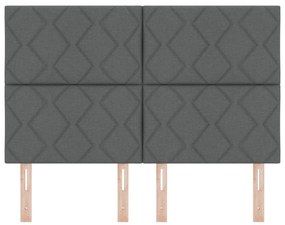 Cabeceira Design de Blocos de Diamante Cinza Escuro 140 cm Têxtil