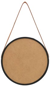 Espelho de parede com alça 40 cm preto