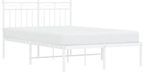 Estrutura de cama com cabeceira 120x200 cm metal branco