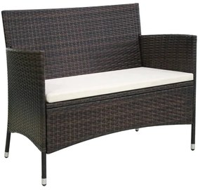 42581 vidaXL Banco de jardim 106 cm vime PE castanho