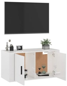 Móvel de TV de parede 80x34,5x40 cm branco brilhante