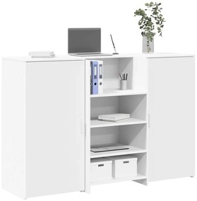 vidaXL Balcão de recepção 155x50x103,5 cm derivados de madeira branco
