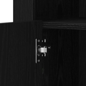 Armários Laterais com Luzes LED 2 pcs Carvalho Preto 41x37x67 cm