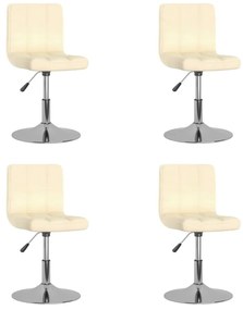 Cadeiras de jantar giratórias 4 pcs tecido cor creme