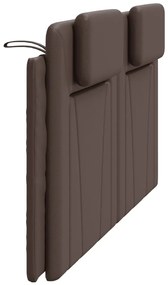 Almofadão de cabeceira 180 cm couro artificial castanho