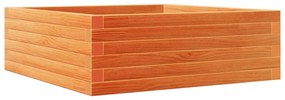 Vaso/floreira de jardim 70x70x23 cm pinho maciço castanho-mel