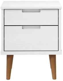 Mesa de cabeceira MOLDE 40x35x48 cm pinho maciço branco