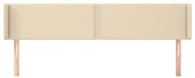 Cabeceira de cama c/ abas tecido 203x16x78/88 cm creme