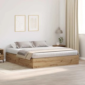 Cama de Armazenamento vidaXL Artesanal em Carvalho 180x200 cm