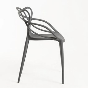 Conjunto de 4 Cadeiras Garden - Cinzento - Design Moderno
