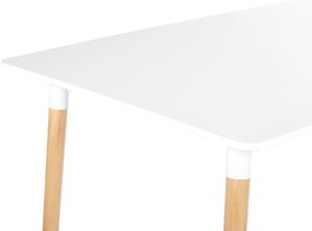 Mesa de jantar em madeira clara e branca 120 x 80 cm NEWBERRY Beliani