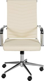 Cadeira de Escritório Canby de Couro Sintético Creme