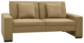 vidaXL Sofá-cama couro artificial cappuccino