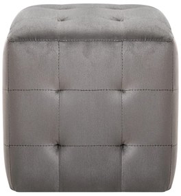 Mesas de cabeceira 2 pcs 30x30x30 cm veludo cinzento
