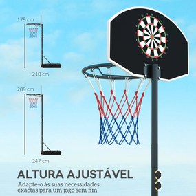 SPORTNOW Tabela de Basquetebol para Exterior com Alvo de Dardos Tabela