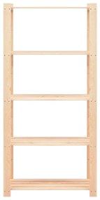 3 unidades arrumação 5 prateleiras 80x38x170cm pinho 250 kg