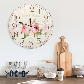 Relógio de parede vintage florido 60 cm
