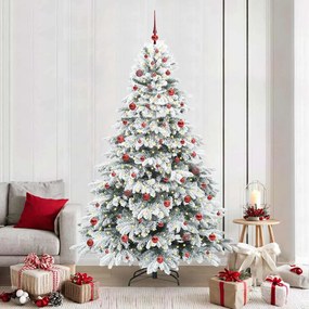 vidaXL Árvore de Natal Artificial com 300 LEDs Branco 210 cm PE e PVC