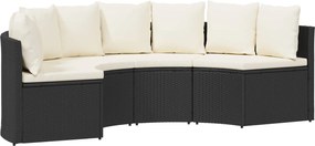 vidaXL Conjunto de Sofás 2 pcs Preto