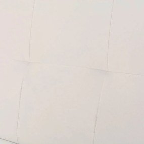 Sofá-cama ajustável c/ 2 almofadas couro artificial branco nata