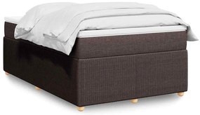 vidaXL Cama com molas/colchão 120x200 cm tecido castanho-escuro