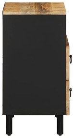 Mesa cabeceira 50x33x62cm madeira mangueira áspera maciça preto