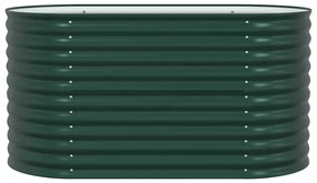 Canteiro de Jardim Verde vidaXL 160x80x81 cm em Aço Galvanizado