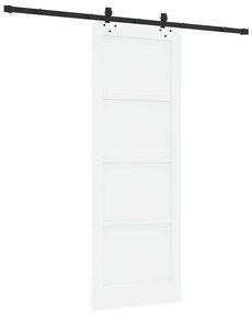 Porta Deslizante com Conjunto de Ferragens "ORKDAL" Branca Madeira Sól