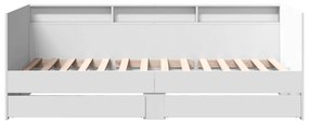 Sofá-cama com gavetas sem colchão 90x200 cm branco
