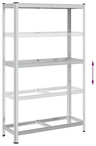 Prateleira para pneus de 2 camadas prateada 110x40x180 cm aço