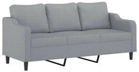 4 pcs conjunto de sofás com almofadões tecido cinzento-claro