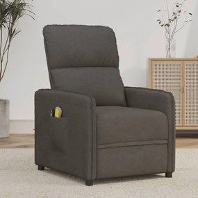 vidaXL Poltrona de massagens elétrica tecido microfibra cinza-escuro