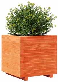 Vaso/floreira de jardim 50x50x49,5 cm pinho maciço castanho mel