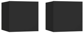 Mesas de cabeceira 2 pcs 30,5x30x30 cm contraplacado preto