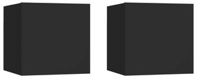 vidaXL Mesas de cabeceira 2 pcs 30,5x30x30 cm derivados madeira preto