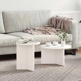 vidaXL Conjunto de Mesas de Café 2 pcs Branco 49 x 49 x 28 cm