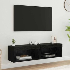 vidaXL Racks de TV 2 pcs Carvalho Preto 60 x 30 x 30 cm