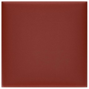 Painel parede 12 pcs 30x30cm couro art. 1,08 m² vermelho tinto