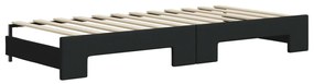 Sofá-cama com gavetão e gavetas 100x200 cm tecido preto