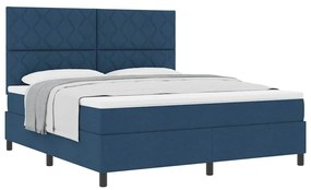 Cama Box Spring com Colchão Azul Super King Tecido