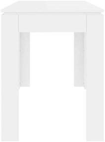 Mesa de jantar 120x60x76 cm contraplacado branco brilhante