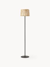 Indoor & Outdoor Solar LED Table Lamp Kyra with Rattan Lampshade