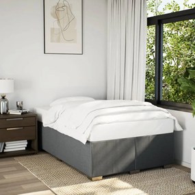 Estrutura de cama sem colchão cinza escuro 120x190 cm tecido