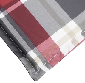 Almofadão p/ espreguiçadeira tecido oxford xadrez vermelho